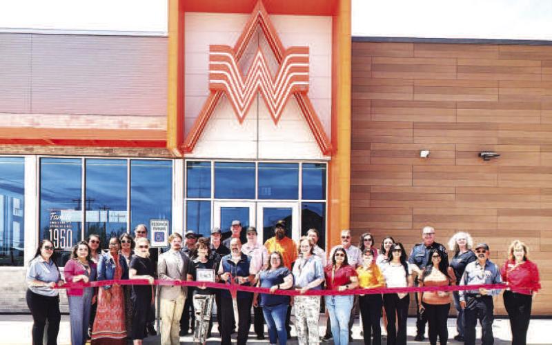 Whataburger staff and management joined the Levelland Chamber of Commerce for its official ribbon cutting on Thursday. The newly completed burger restaurant is location at 705 E Hwy 114 in Levelland and offers of the Texas favorite burgers 24/7. (Staff photo)