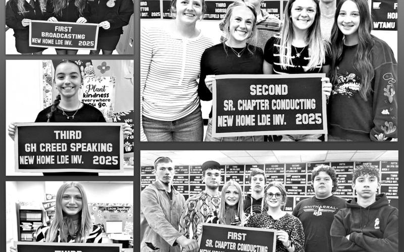 Whitharral ISD FFA students recently participated in the News Deal LDE Invitational. Several students placed in various events. (Whitharral ISD photo).