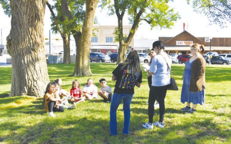 KEEP LEVELLAND BEAUTIFUL – Pictured are participants at the “Eggsplore &amp;amp; Grow” event held at the library on Wednesday. The library worked with the Chamber of Commerce to promote reading and planting flowers. (Staff photo by Ada Niederhauser)