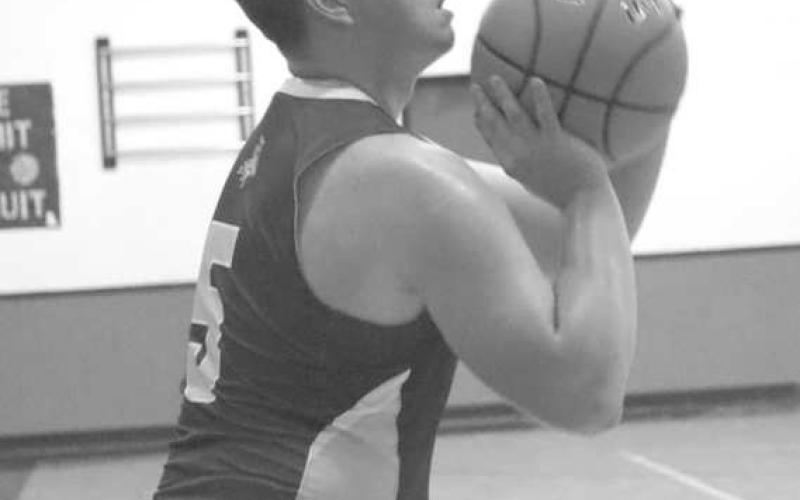RANGE - Whiteface Antelope Josh Whitehead shot the ball during the teams first game of the season against the Ropes Eagles. (Staff photo by Aalijah Soliz)