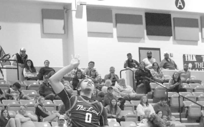 TOUGH SHOT - Levelland Lobo Jayden Castillo made the lay-up through tough contact last Tuesday against the Andrew Mustangs. The Lobos competed this weekend in the Denver City Tournament against teams in the area. (Staff photo by Aalijah Soliz)