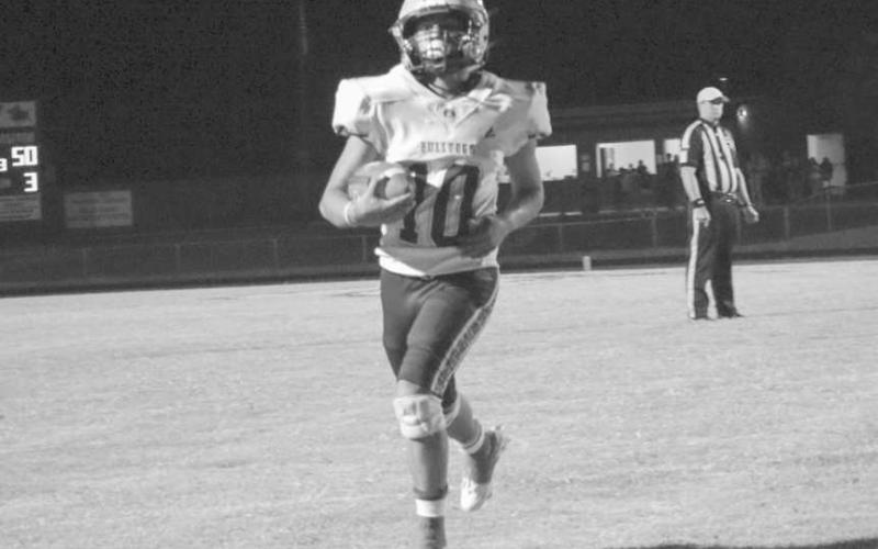 GAME-WINNER - Anton Bulldog Gavin Martinez walked the ball in for the team’s game winner last Thursday night in Motley County. (Staff photo by Aalijah Soliz)