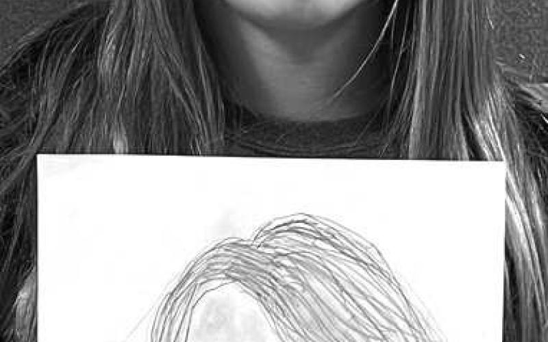 THIRD PLACE TIE-- Levelland Middle School sixth grade art students Jessi Slape tied for third with her portrait of Carrie Underwood; and Josue Hernandez tied for third with his portrait of Patrick Mahomes in Ms. LeeAnn Jackson’s art class. Students are practicing drawing celebrity facial features in preparation to drawing their own self-portraits. There were 57 drawings that advanced to the second round and 11 to the final round. (Submitted Photo)