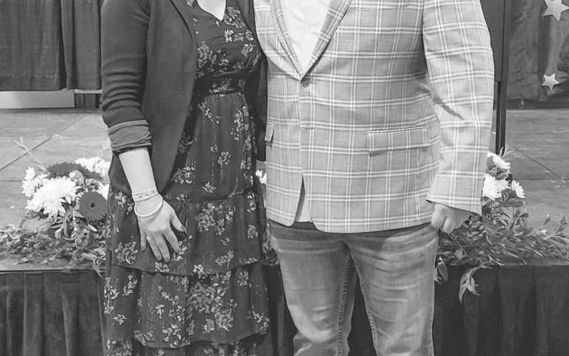 20 YEARS OF SERVICE - During the Employee Appreciation Banquet for the City of Levelland, Assistant City Manager Joe Cavasos was recognized for his 20 years of service. Pictured alongside Cavazos is Mayor Breann Buxkemper. (Staff photo by Dom Puente)