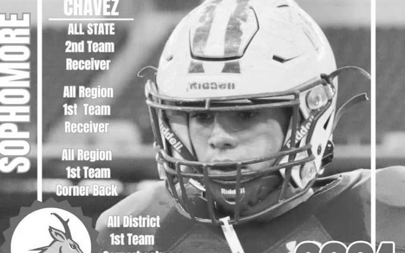 ALL STATE - Whiteface Antelope Cesar Chavez earned All-State Honors for 2nd Team Receiver, All-Region 1st Team Receiver, All-Region 1st Team Cornerback and All-District 1st Team Cornerback. (Photo courtesy of Whiteface ISD)
