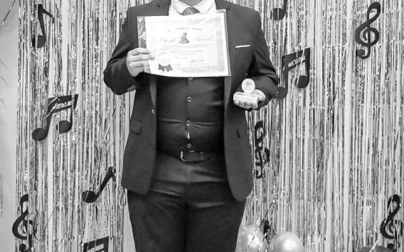 - The Levelland High School End of Year Band Banquet was held April 21 at South Plains College. During the awards portion of the banquet, Alvaro Loza was the recipient of the John Philip Sousa Award. (Photo courtesy of Cristal Isaacks)