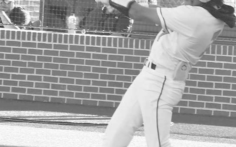 RUN BATTED IN- Hayden Torres had an RBI in an 11-3 Ropes Eagle loss to the New Home Leopards in UIL District 4-2A High School baseball action last Saturday in Plainview. The Eagles will face Lockney for two games in the bi-district playoffs Friday. Game one starts at 5 p.m. (Photo Courtesy of Jay Kelley)