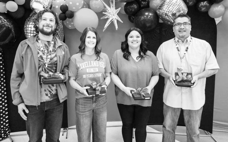 10 YEARS OF SERVICE - Levelland ISD held their employee banquet last week with several awards being given. These individuals were recognized for their 10 Years of Service (from right to left): Whitney Zubriate, Zenaida Luna, Mike Brogden, Chris Portwood, Valerie Martinez and Jennifer VanCleve. (Photo courtesy of Cristal Isaacks)