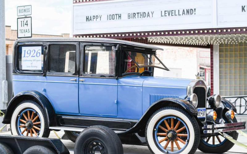 Pictured is a 100 year vintage car on display during the Centennial Celebration this past Sunday. Levelland residents were able to view classic cars and visit vendors throughout the day. (Staff photo by Jentezen Smith)