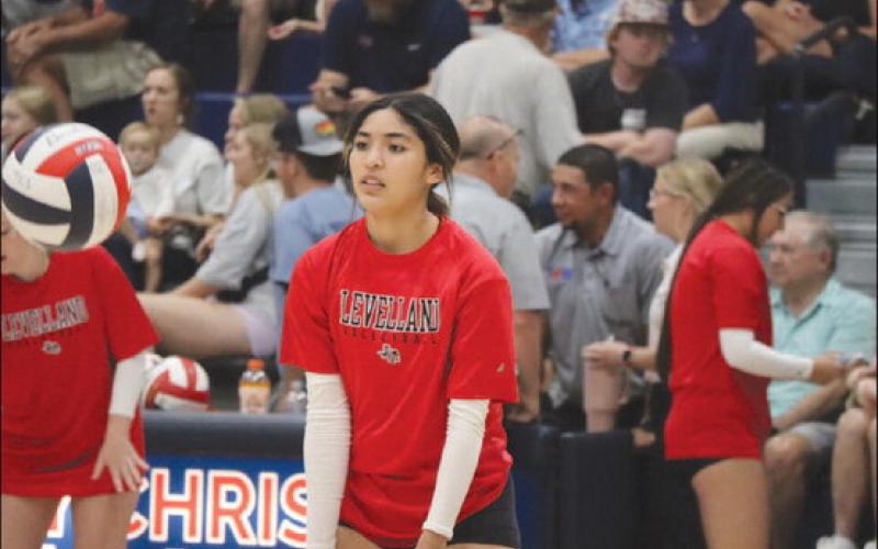 PRE-GAME - Levelland Loboette Gabby Pesqueda was getting ready for their game against a powerhouse Trinity Christain Lady Lions. The Loboettes fell the the Lady Lions for the last non-district game of the year. (Staff photo by Aalijah Soliz)