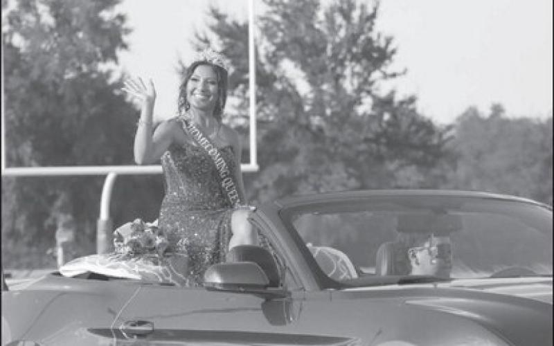 HOMECOMING QUEEN - Sundown Homecoming Queen Ariel Hernandez rode around the track before the game started. The Sundown Roughnecks lost to Farwell 23-6, at home. (Staff photo by Aalijah Soliz)