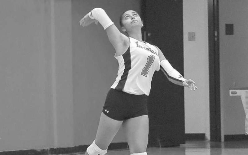 ACE - Levelland Loboette Alexis Gardea served the ball this past Tuesday during the team’s season opener against the Lady Mustangs at home. (Staff photo by Aalijah Soliz)