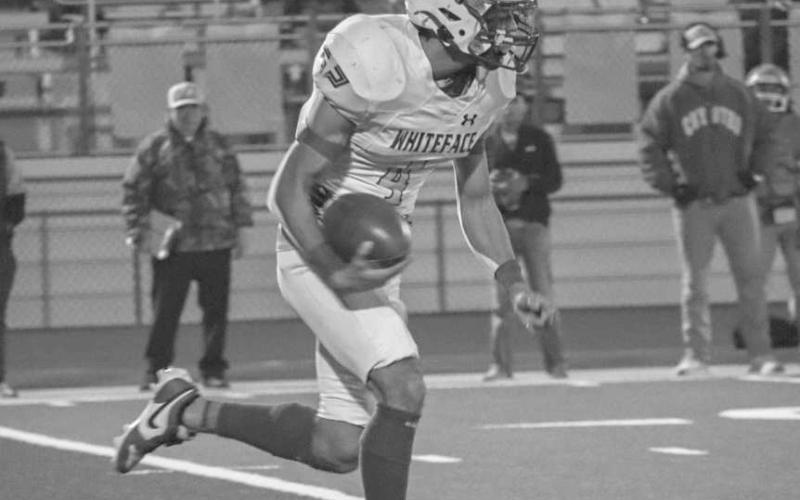INTERCEPTION - Whiteface Antelope Jeremiah Rendon intercepted the Borden County quarterback this past Friday during the team’s district championship win. (Staff photo by Aalijah Soliz)