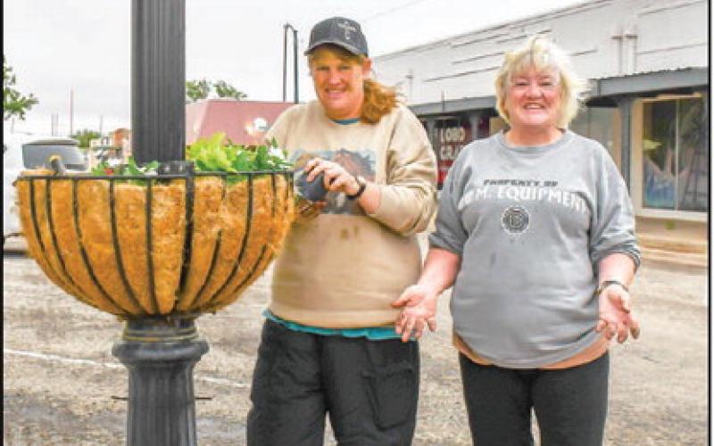 - Brandie and Edna were all green thumbs decorating fresh flowers in downtown Levelland for Main Streets’ Community Planting Day and Lemonade Day. (Staff photo by Hannah Woodrum)