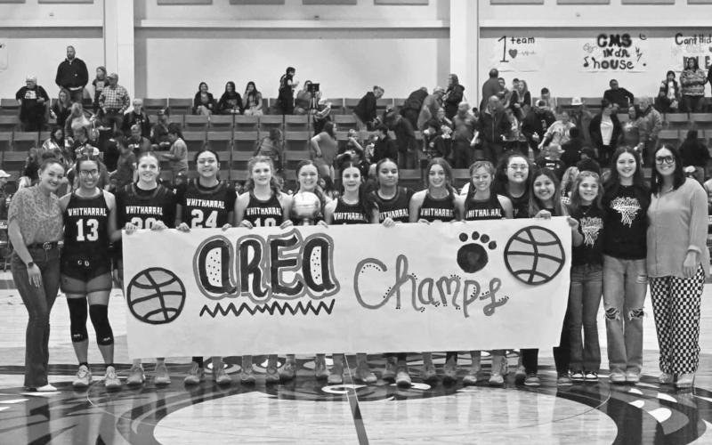 AREA CHAMPIONS - The Whitharral Lady Panthers took on the Motley County Lady Matadors this past Monday night where the girls won 65-26 in dominating fashion to move onto the next round. The Lady Panthers took on the Texline Lady Tornadoes this Tuesday on the road in Vega for their Regional Semi-Finals Round. (Photo courtesy of Whitharral ISD)