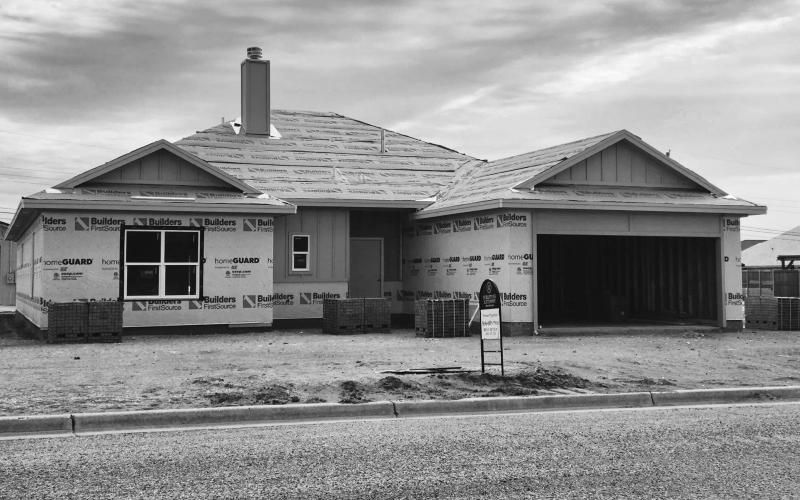 FINAL STRETCH - Homes are continuing to be built in Levelland as more business, education and way-of-life brings families and individuals into the area. Pictured is a home on Harvard Drive that is in the later stages of being built. (Staff Photo)
