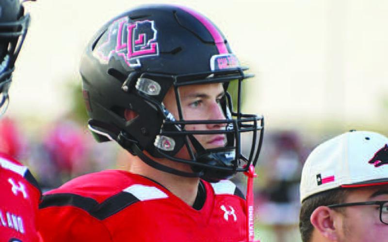 GAME READY - Levelland athlete Ben Alvarado was locked in on the game against Dalhart this past Friday. (Staff photo by Dom Puente)