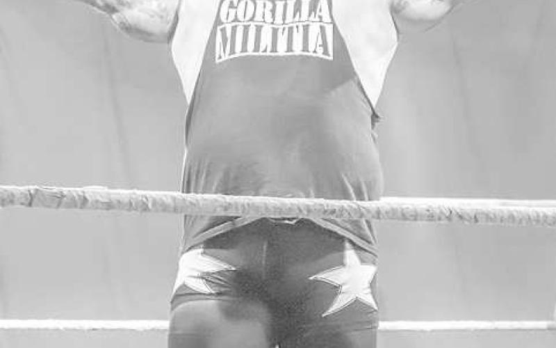 WINNER - A Gorilla Mafia member celebrated after a huge win over Phoenix. TMW held the wrestling match July 1 at 7pm. (Staff Photo by Aalijah Soliz)