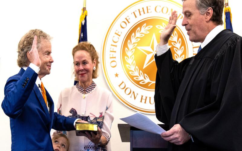 Huffines sworn in as comptroller