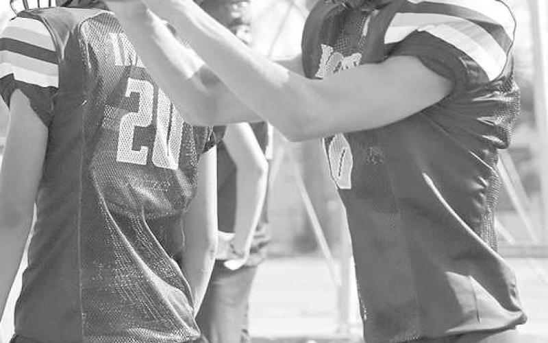 DIAMOND - Morton athlete Luiz Afuirre caught the pass from the QB during wide reciever drills in the evening practices of two-a-days. (Staff photo by Aalijah Soliz)