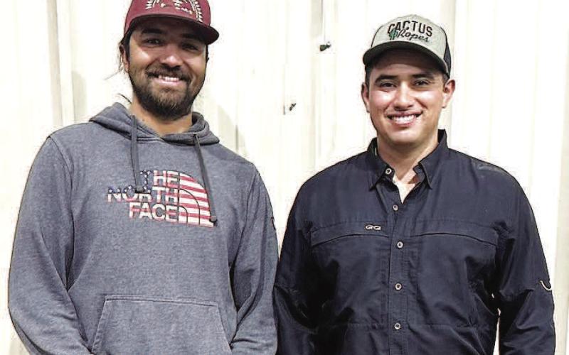ORIGINALTEAM ROPINGATTHE MALLET EVENT CENTER – Stefan Ramon and Daryan Gonzalez.