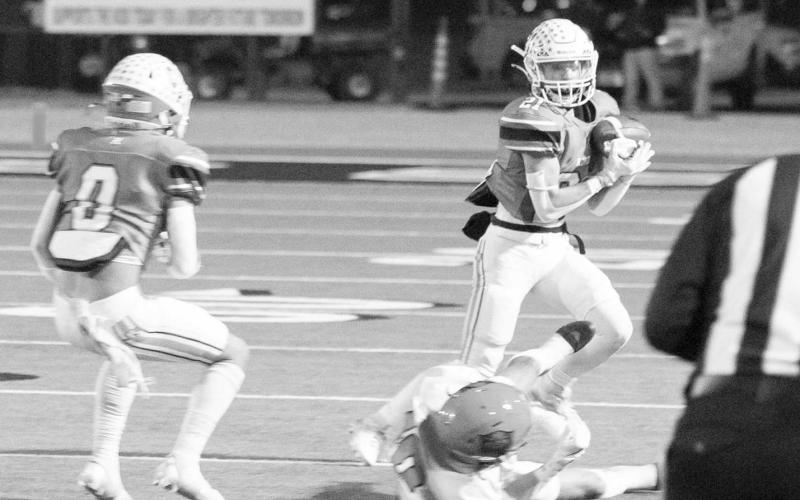 NO FLY ZONE - Ropes Eagle Kolter Dockery picked the ball off for the interception during the team’s first defensive possession last Friday against Wink. (Photo courtesy of Donovan Martin)