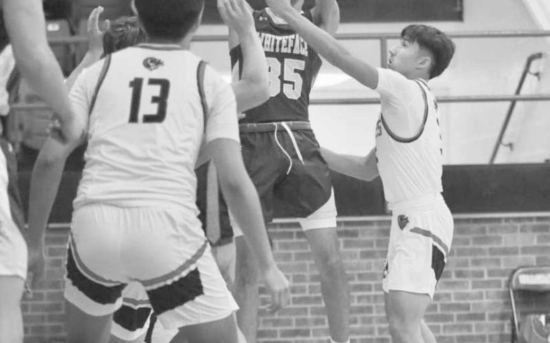 MID-RANGE - Whiteface Antelope Isaak Soliz shot a mid-range shot during the team’s district game against the Seagraves Eagles this past Tuesday night. (Photo courtesy of Holly Crutcher)