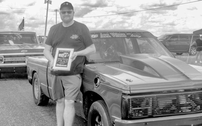 FIRST PLACE BURNOUT - Michael Jordan won first place in the Thunder on the Plains burnout last Saturday at Levelland City Park. (Staff photo by Hannah Woodrum)