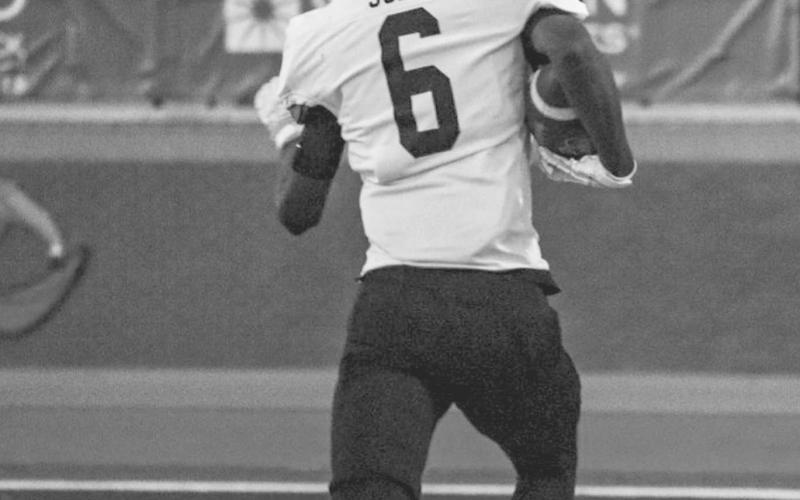 BURNERS - Levelland Lobo Eryk Jones out-ran the corner on his 60-yard catch against the Estacado Matadors last Thursday night in the team’s district opener. (Staff photo by Aalijah Soliz)