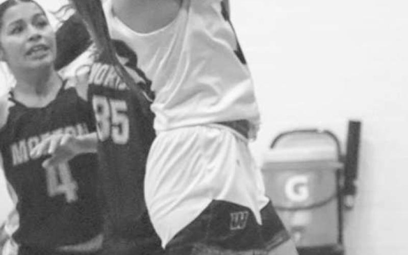 EASY SHOT - Whitharral Lady Panther Trinity Coronado layed the ball up during the teams game against the Morton Maidens this past Tuesday at home for the teams district win. (Staff photo by Aalijah Soliz)