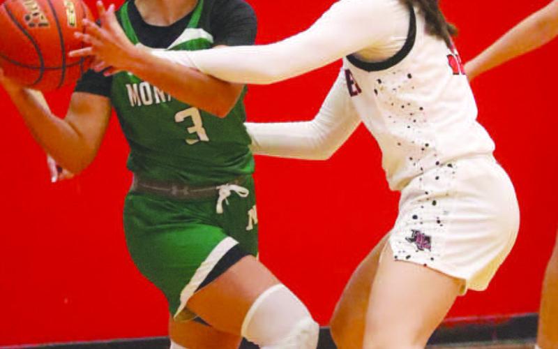 Levelland Loboette Emery Smith played phenominal defense to force a turnover during the teams game against Monahans. (Staff photo by Aalijah Soliz)