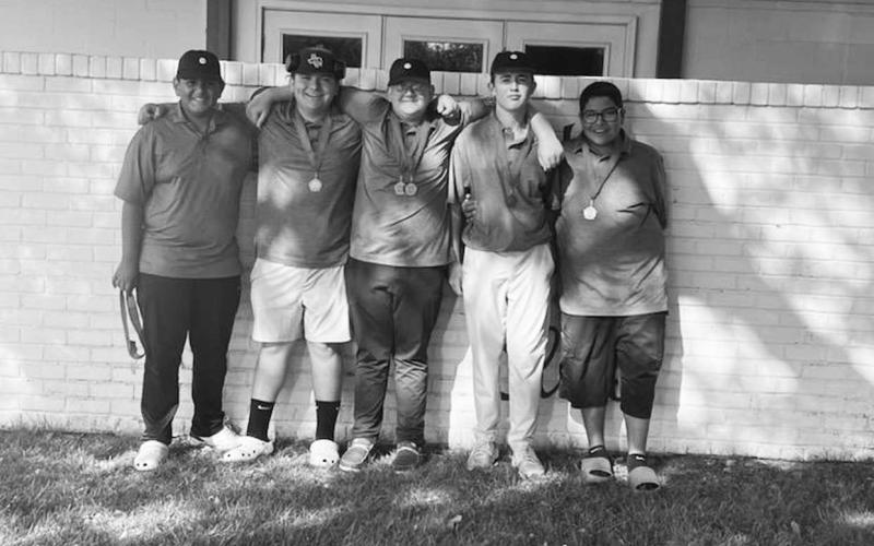 JV GOLF-- LHS Golf Coach Stan Weatherred shared that the JV Boys Golf Team competed in Sweetwater over the weekend and placed team 3rd overall. Charles Wiiest was 3rd overall individual. Pictured from left to right are: Lorenzo Galvan, Michael Arriaga, Charles Wiiest, Britton Clevenger, Josh Diaz. (Photo courtesy of Cristal Isaacks).