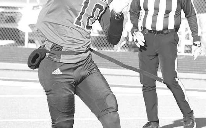 STARTING QB- Jeryn Ellerd went 4-for-7 for 68 yards UIL Class 1A2 high school football sem-final. The Panthers finished their season 12-2. (Photo Courtesy of Jay Kelley)