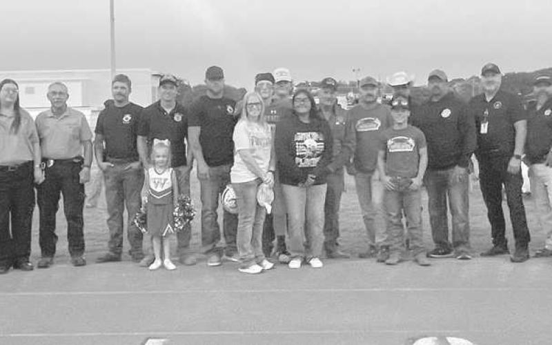 FIRST RESPONDERS - Whiteface High School honored first responders at the home football game last Friday night. Police officers, firefighters and EMS personnel from Cochran County were honored before the game. (Photo courtesy of Holly Crutcher)