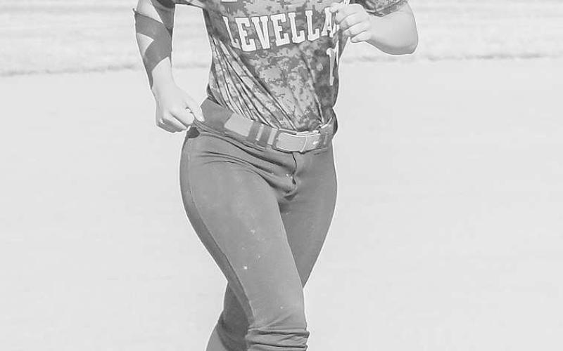 ROUNDING SECOND- The Levelland Loboette softball team hosted their final summer league game at Levelland High School Tuesday evening. Loboette Madison Seat is pictured rounding second base during the contest. (Staff Photo by Aalijah Soliz)