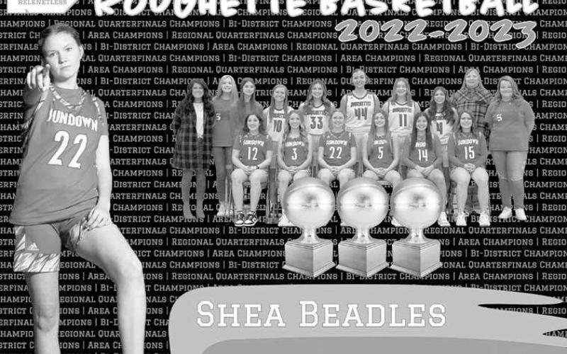 DISTRICT HONORS- After a Regional Tournament appearance, it is no surprise that District 5-AA had a number of Sundown Roughettes make the All-District Team. Shea Beadles was named as a honorable mention mention. (Photo Courtesy of Sundown ISD)