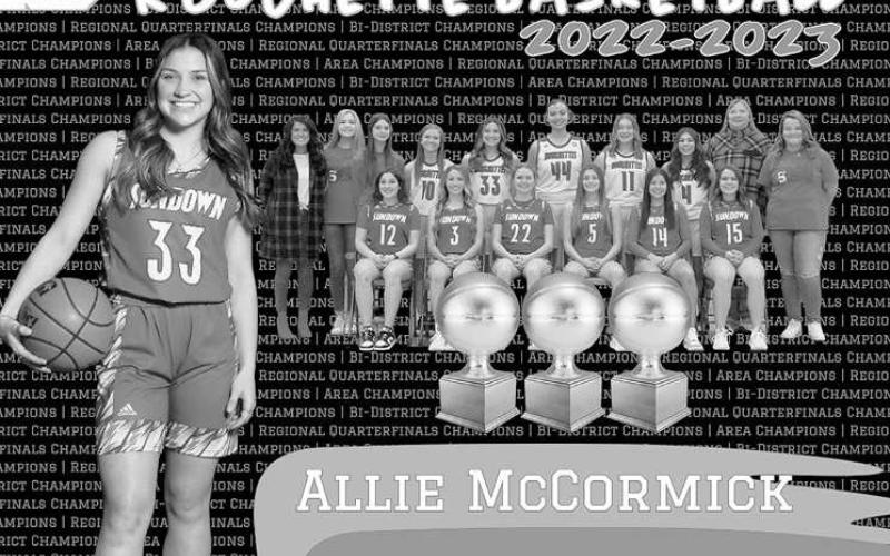DISTRICT HONORS- After a Regional Tournament appearance, it is no surprise that District 5-AA had a number of Sundown Roughettes make the All-District Team. Allie McCormick was named to the All-District Team. (Photo Courtesy of Sundown ISD)