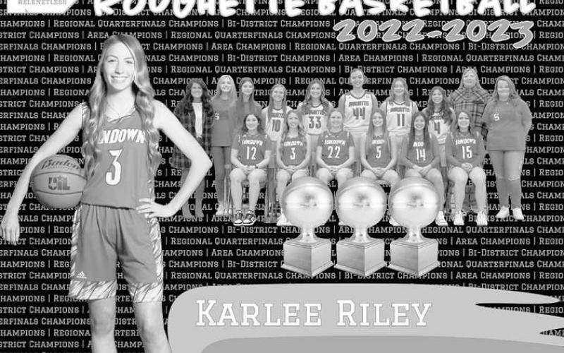 DISTRICT HONORS- After a Regional Tournament appearance, it is no surprise that District 5-AA had a number of Sundown Roughettes make the All-District Team. Karlee Riley was named as a honorable mention. (Photo Courtesy of Sundown ISD)