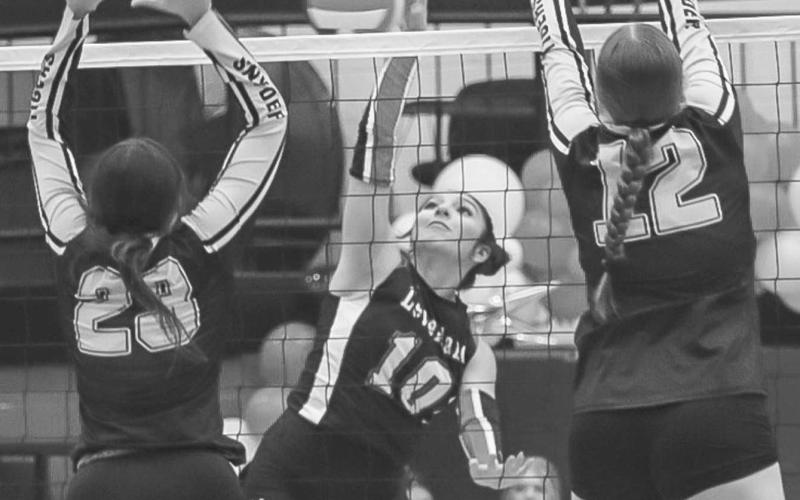KILL - Levelland Loboette Mia Morin sent a shot at the Snyder defense this past Tuesday at home during Senior Night for the team’s last district game of the season. (Staff photo by Aalijah Soliz)