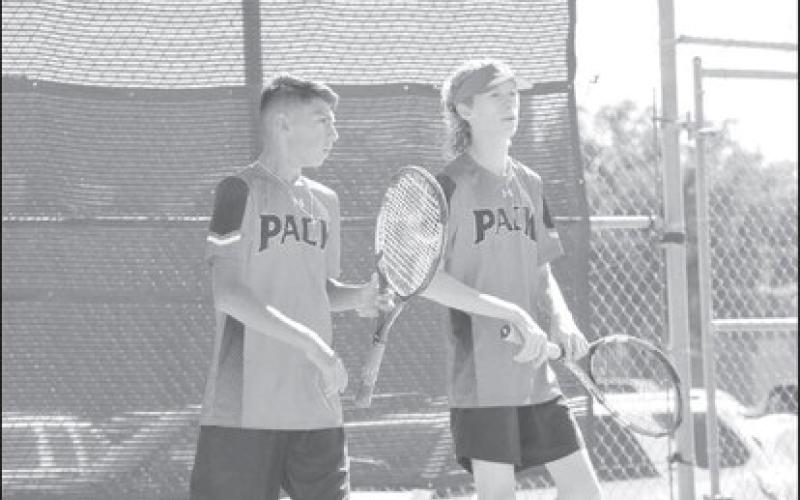 DOUBLES - Levelland Lobo teammates Eben Castillo and Ryeton McMahn played against the Brownfield Cubs to hone their skills and show competitiveness. (Staff photo by Aalijah Soliz)