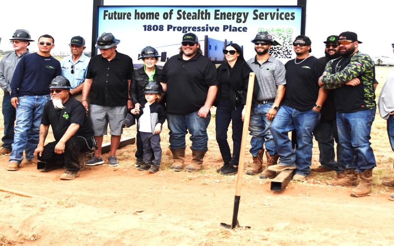 Stealth Emergy Service broke ground this past Friday with owners and employees ready to get underway with building its new headquarters at the Levelland Industrial Rail Park. (staff photo)