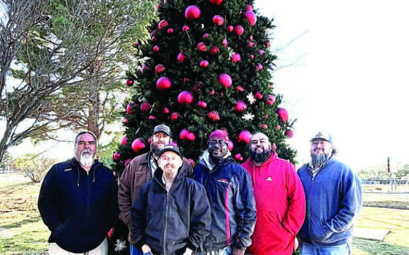 OH CHRISTMAS TREE- The City of Levelland has a sleigh full of Christmas Elves who have been busy spreading Christmas Cheer. The city has the wreaths mounted along College Ave and the community Christmas Tree is located at City Hall, 1709 Ave. H. (City of Levelland photo)