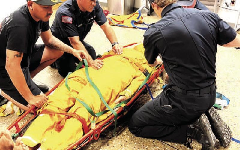 PRACTICE MAKES PERFECT - The Levelland Fire Department has recently been drilling and practicing rescue procedures to help save lives in various situations. (LFD photo)