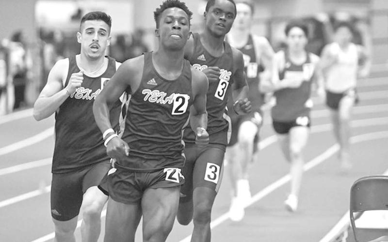 SPC RUNNERS- The South Plains College men’s and women’s track and field teams wrapped up their final indoor meet before nationals Friday, combining for six event titles at the Texas Tech Matador Qualifier at the Texas Tech Sports Performance Center. SPC will be off next week before heading to Topeka, Kansas for the NJCAA Indoor Track and Field National Championships March 3-4.Pictured left to right are: Mehmet Celik Chevonne, Hall and Aron Tanui. (Photo Courtesy of Jordan Irvine)