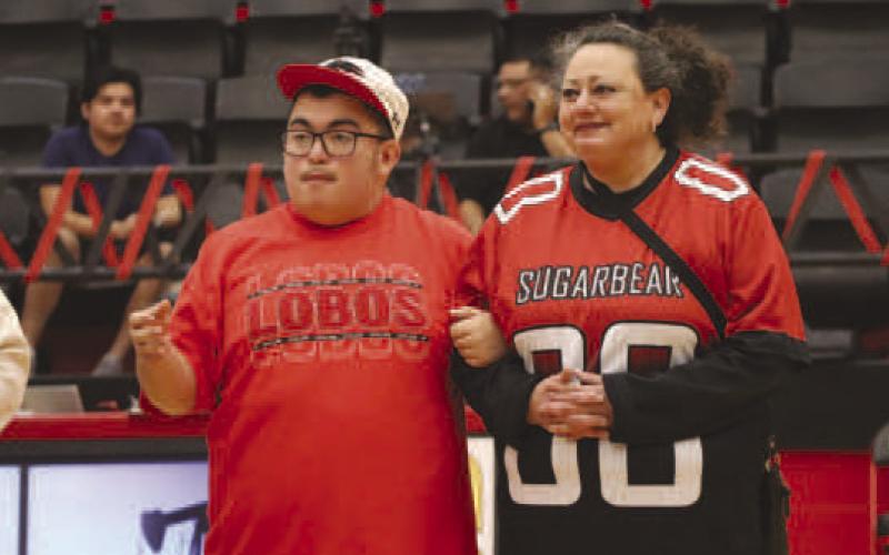 SENIOR - Levelland Lobo Joe Rodriguez was escorted by his mother Lisa Rodriguez this past Tuesday for senior night.