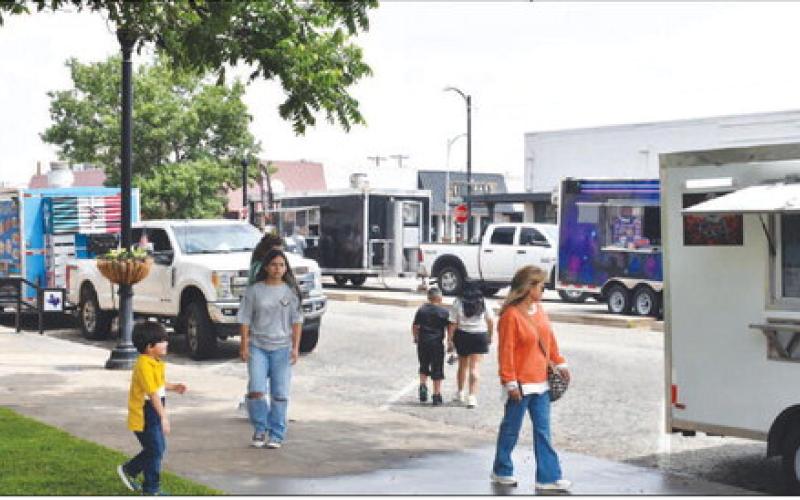 FOOD TRUCKS ARE BACK- The City of Levelland Main Street will have food trucks on the third Thursday of the month on the courthouse lawn. For more information contact Kelly Hancock, Levelland Main Street Manager at 806894-9079. (Staff photo by C.R. Calhoun)