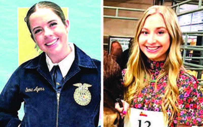 HIGHEST FFADEGREE- Whiteface FFA Emma Ayers and Ropes FFA Stratton Schertz received their American FFA Degree, the highest achievable degree in the National FFA organization.