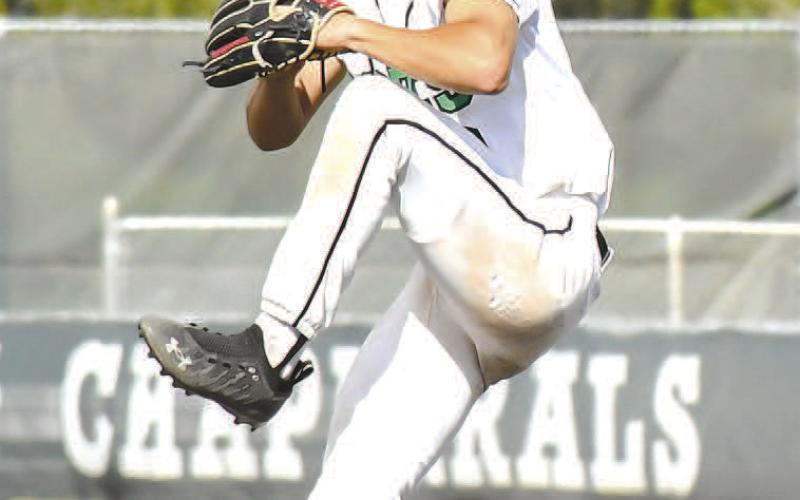 ON THE HILL- The Ropes Eagles lost to Hawley two games to none in the UIL Regional High School Baseball Semifinals Thursday and Friday in Midland. The Eagles’ end their season as district runnersup, bi-district champions and regional quarterfinal champions. Eagle Mason Marmolejo took the hill for Ropes during their best of three series Hawley. (Staff Photo by Dom Puente)