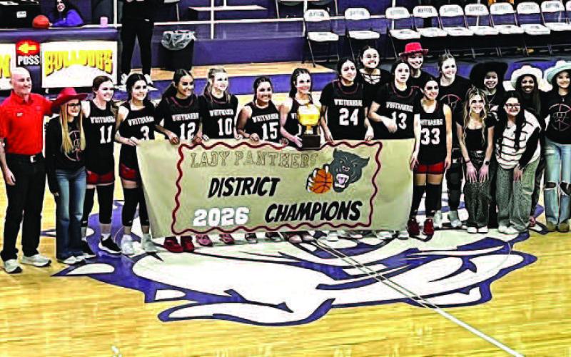 Whitharral Lady Panthers, District Champions - 1A District 5. They went undefeated in district play at 10-0.
