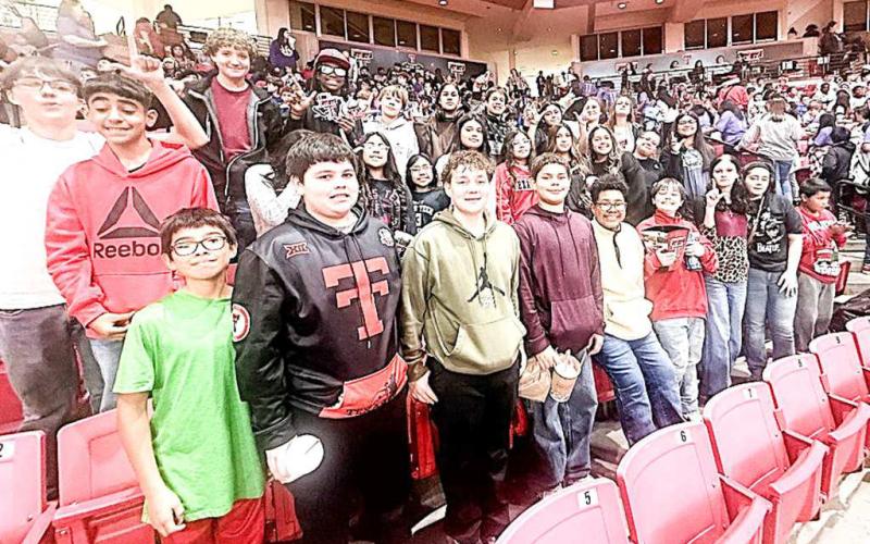ANTON JR HIGH- Anton Junior High students were treated to a Texas Tech Lady Raiders basketball game this past Wednesday. (Anton ISD Facebook)